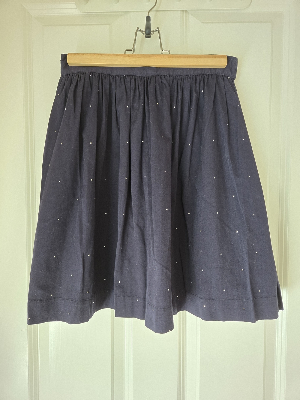 Chinti&Parker Navy Mirror Flecked Skirt